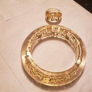 Inclusion bracelet and ring